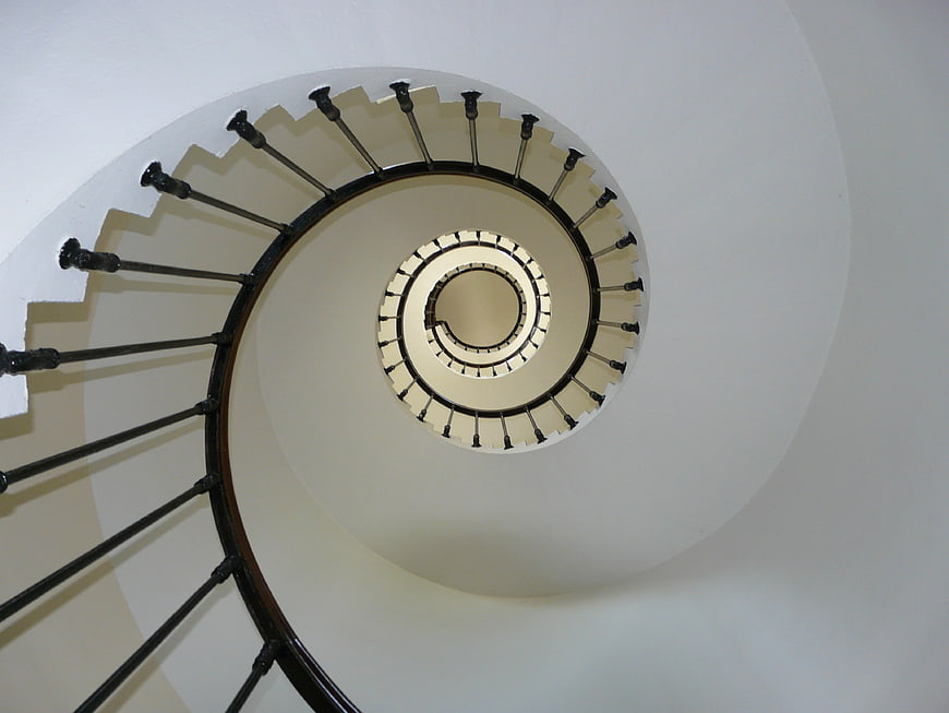 Spiral Staircase View Looking Up from Below