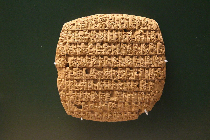 Ancient Mesopotamian Cuneiform Tablet with Carved Script