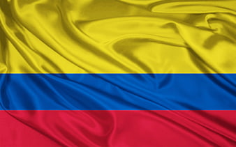 Colombia Flag Waving in Wind