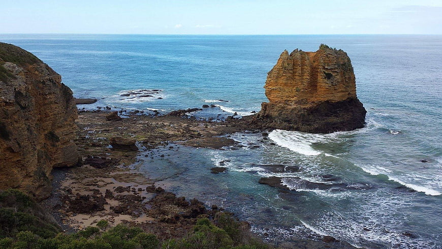 Dramatic coastal rock formation and ocean seascape