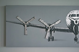 Vintage Metal Airplane Wall Art Sculpture
