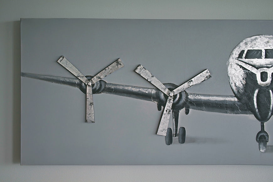 Vintage Metal Airplane Wall Art Sculpture