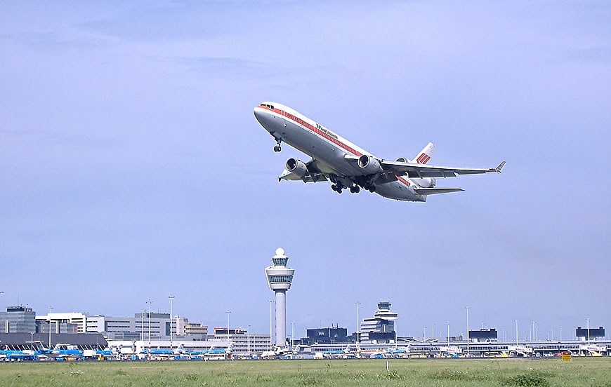 Martinair Boeing 767 taking off from Amsterdam Schiphol Airport