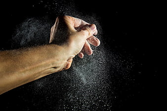 Hand Clapping Flour Dust in Slow Motion