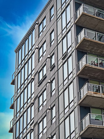 Modern Apartment Building Facade with Balconies