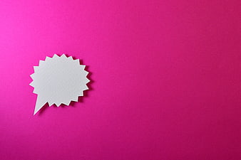 White paper speech bubble on vibrant pink background