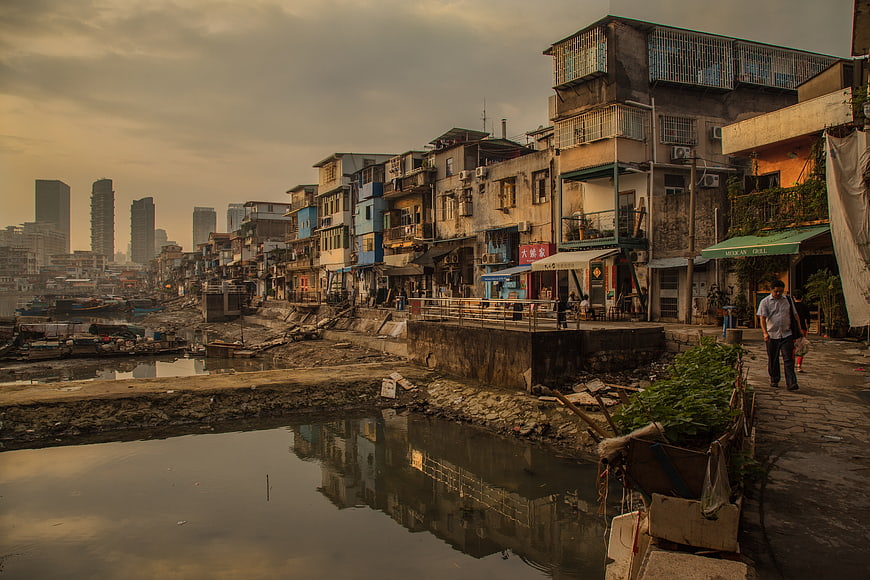 Shapowei Village Waterfront Street Scene in Xiamen, China