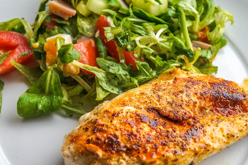 Grilled Chicken Breast Fillet With Fresh Garden Salad
