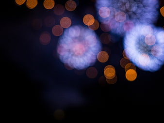 Abstract Bokeh Lights Background with Dark Negative Space