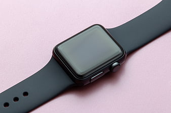 Black Smartwatch on Pink Background