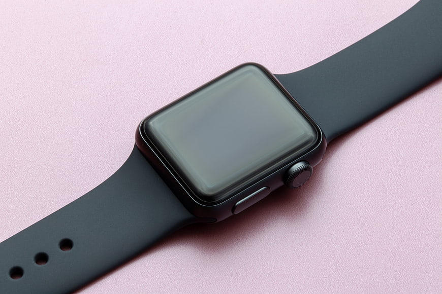 Black Smartwatch on Pink Background