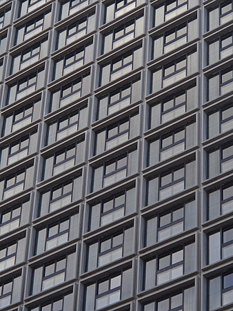 Modern Office Building Facade with Repeating Window Pattern