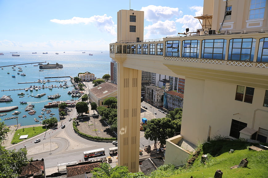 Elevador Lacerda and Salvador Harbor View in Bahia, Brazil