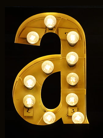 Illuminated Marquee Letter A with Light Bulbs