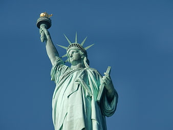 Statue of Liberty against clear blue sky
