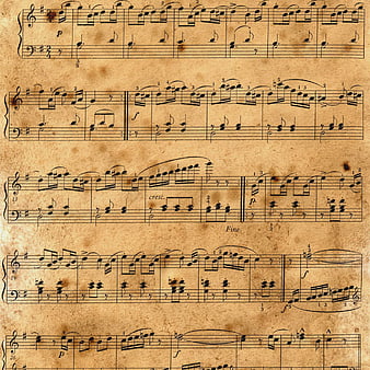 Vintage Piano Sheet Music Score On Aged Textured Paper