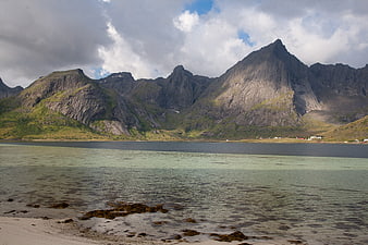 Scenic Lofoten Islands Landscape with Mountains and Sea
