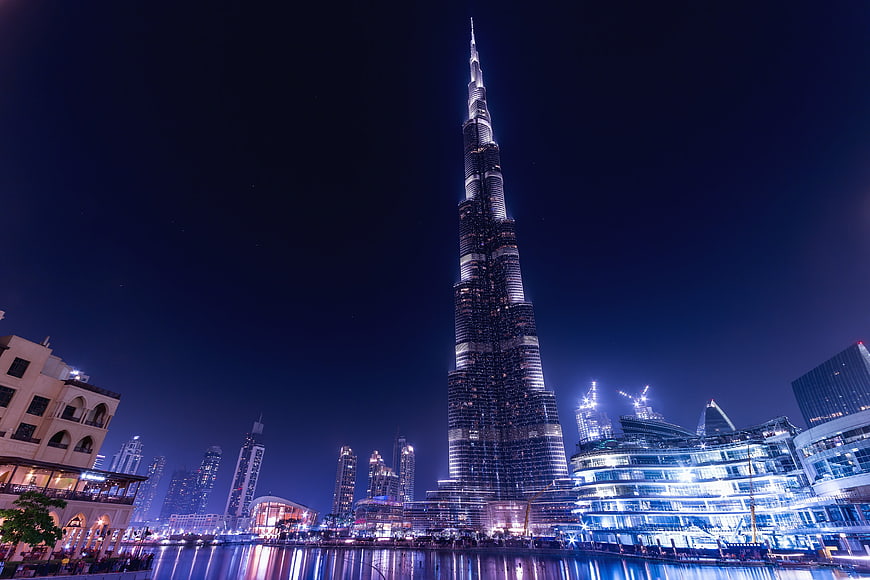 Burj Khalifa Night Skyline Dubai UAE