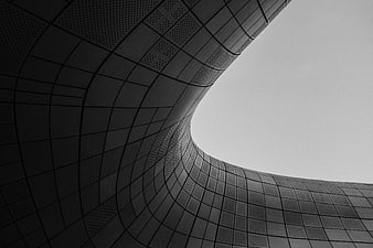 Abstract Black and White Modern Architecture Curved Facade