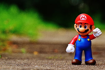 Super Mario Figure on Outdoor Path