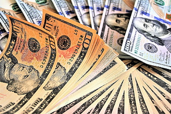 Fanned US Dollar Bills Close Up