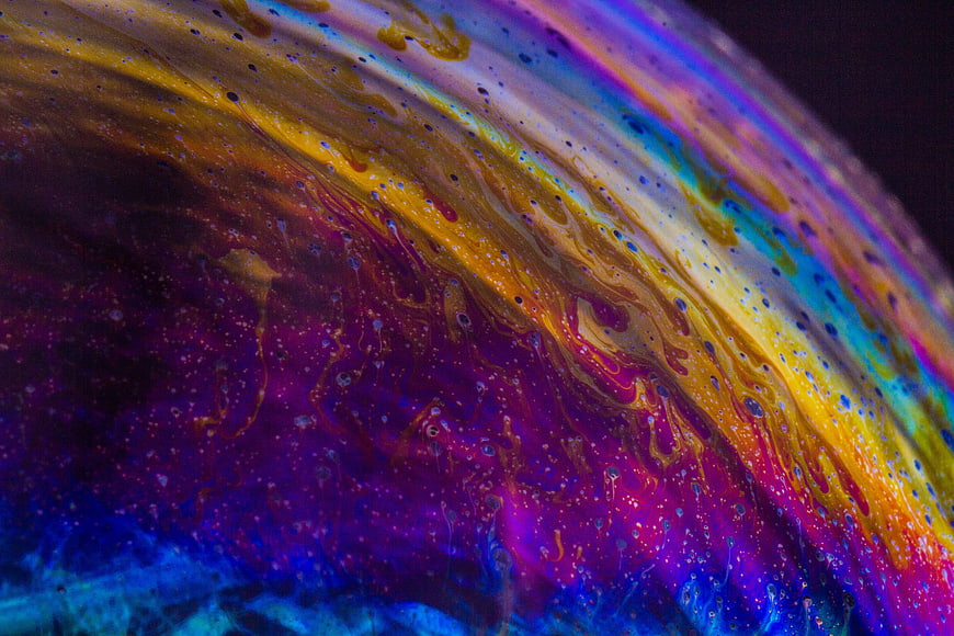 Macro Abstract Soap Bubble Rainbow Colors