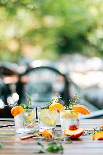Refreshing Summer Tonic Water with Peach, Lemon, and Rosemary