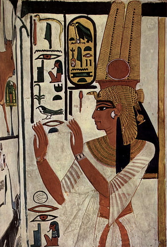 Ancient Egyptian Tomb Painting of Queen Nefertari