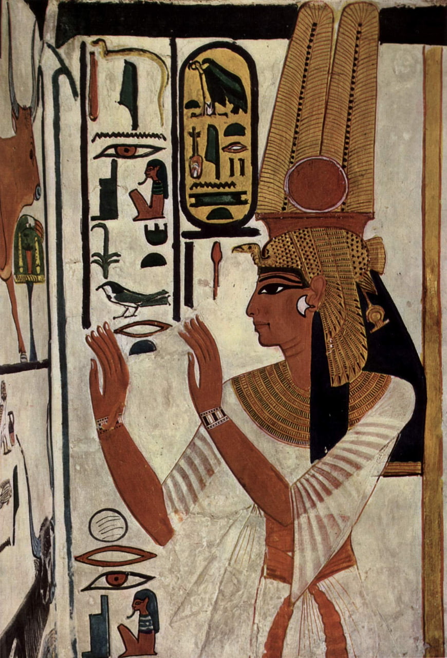 Ancient Egyptian Tomb Painting of Queen Nefertari