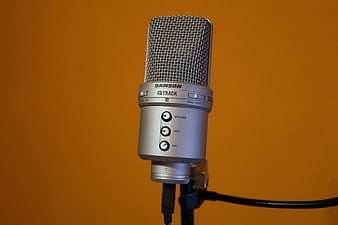 Samson G-Track USB Microphone on Orange Background