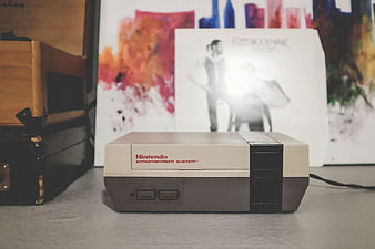 Vintage Nintendo Entertainment System Console on Desk
