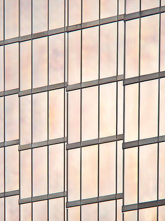 Abstract Modern Glass Building Facade with Pink Reflections