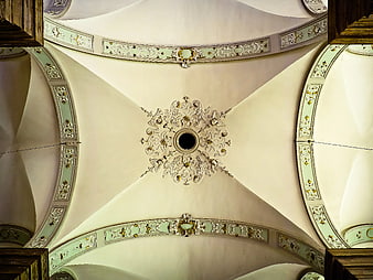 Ornate Baroque Ceiling with Decorative Moldings and Central Rosette