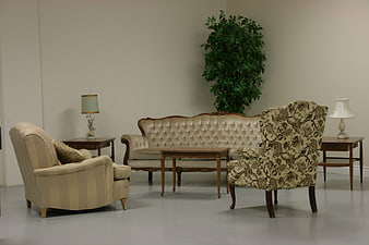 Classic Living Room Furniture Set With Sofa, Armchairs, And Coffee Table