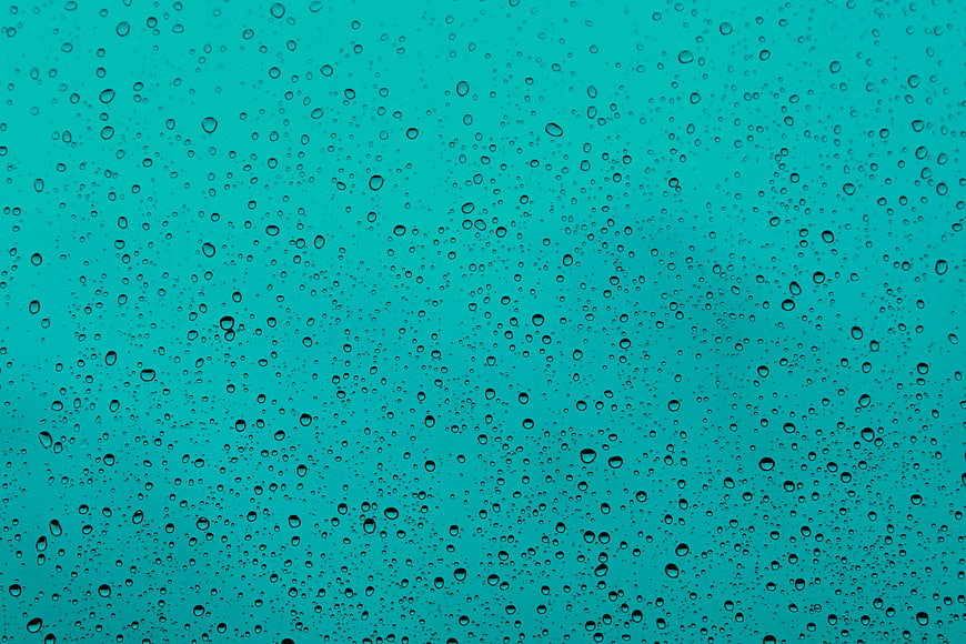 Raindrops on a Teal Background