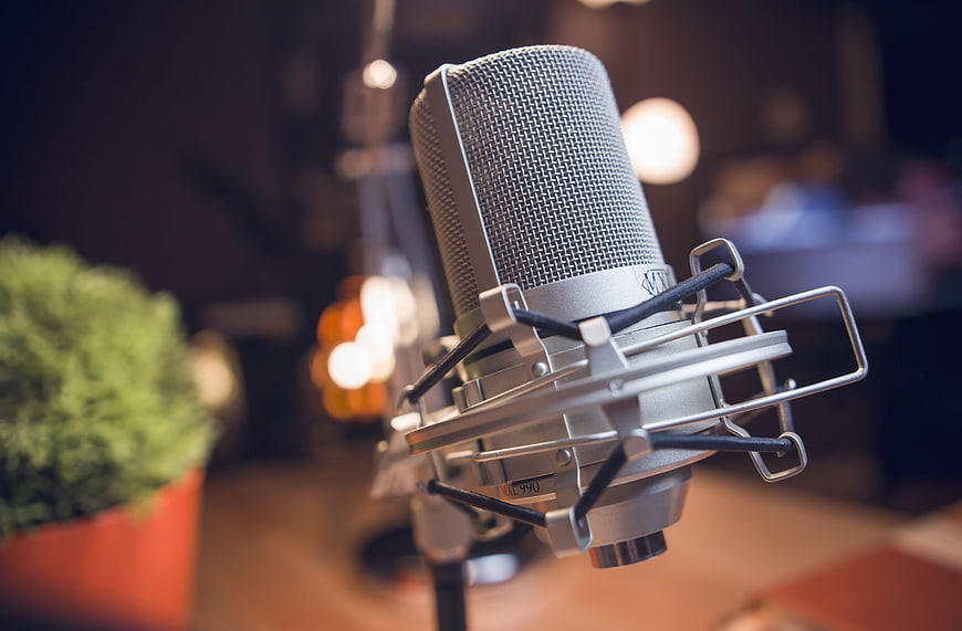 Professional Studio Condenser Microphone Close-Up