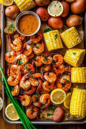 Sheet Pan Shrimp Boil with Corn and Potatoes