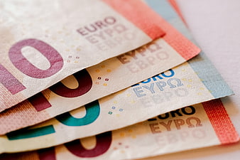 Stack of Euro Banknotes Close Up
