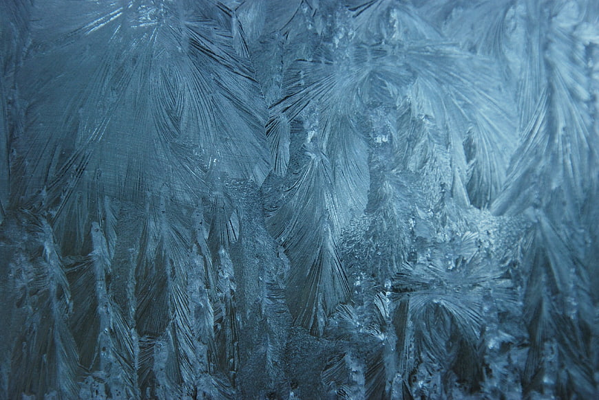 Abstract Blue Ice Crystal Texture Close Up