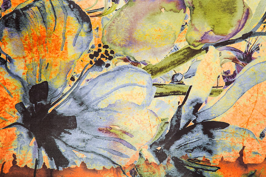 Abstract Floral Watercolor Pattern on Textured Background