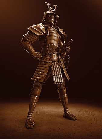 Full Body Bronze Samurai Armor Statue