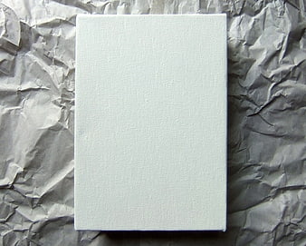Blank White Canvas on Crumpled Gray Paper Background
