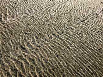 Close-up of rippled sand texture pattern on beach