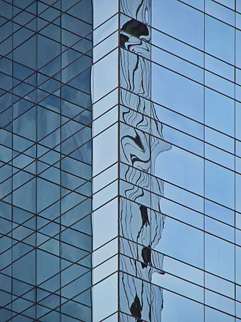 Abstract Reflections on Modern Glass Building Facade