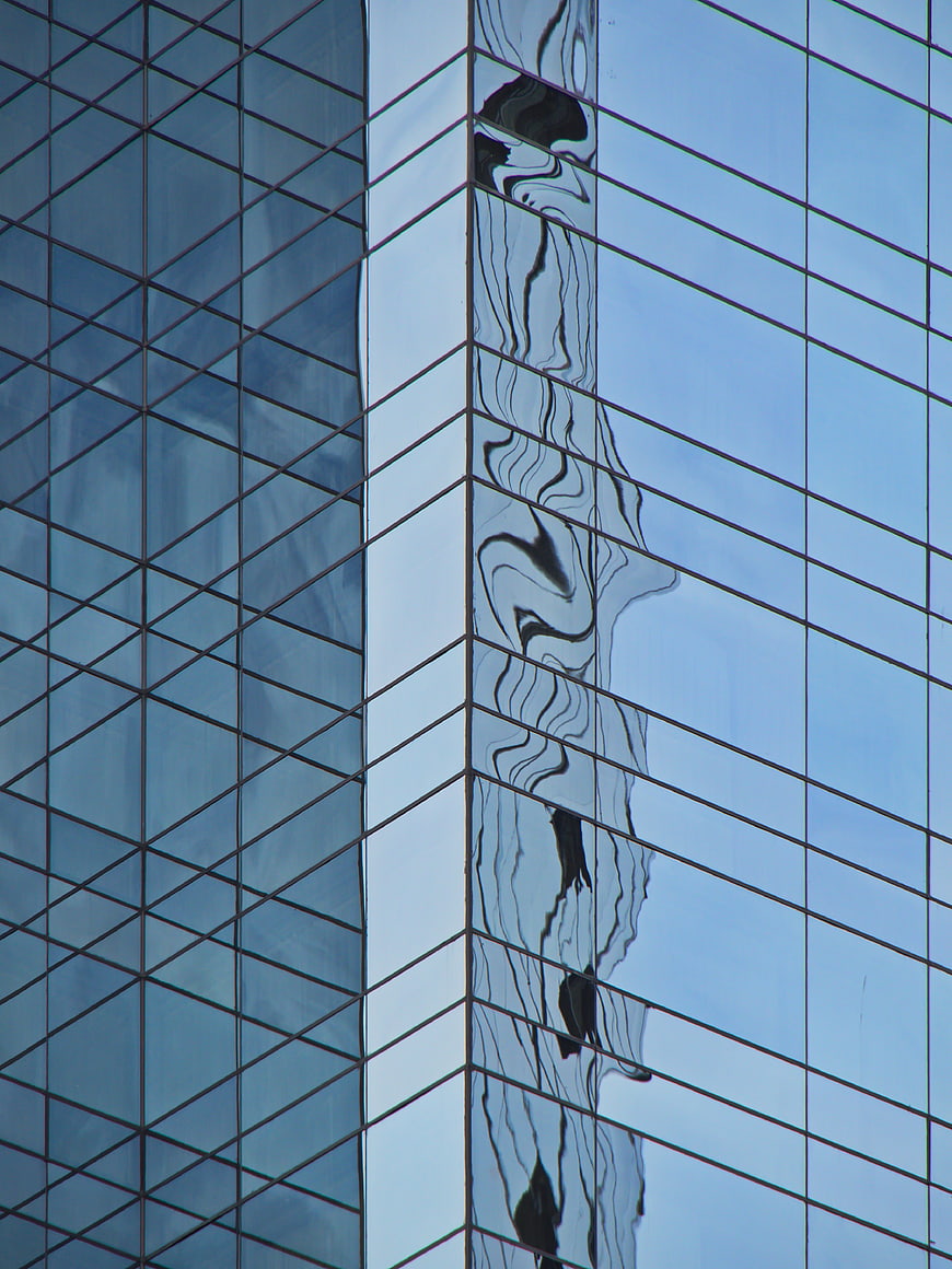 Abstract Reflections on Modern Glass Building Facade