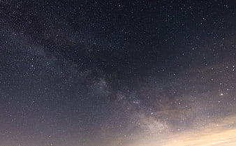 Milky Way Galaxy in Starry Night Sky with Light Pollution