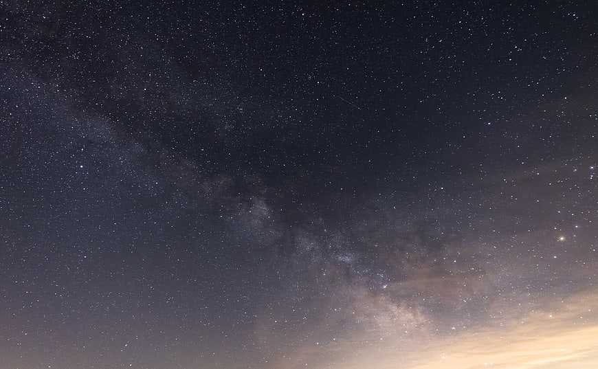Milky Way Galaxy in Starry Night Sky with Light Pollution