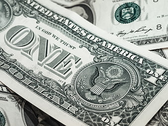 Close-up of United States One Dollar Bills