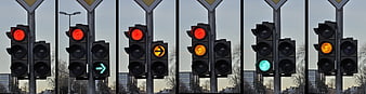 Traffic Light Signal Sequence Transitioning From Red To Green
