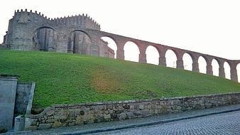 Historic Aqueduct of Segovia on Green Hill